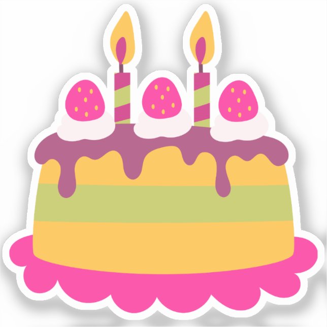Adesivo Bolo de Aniversário Corte Personalizado (Frente)