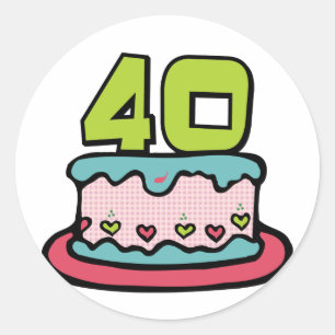 Adesivo Bolo de aniversário das pessoas de 40 anos