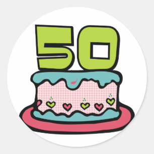 Adesivo Bolo de aniversário das pessoas de 50 anos