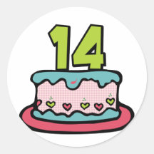 Bolo de aniversário de 14 anos