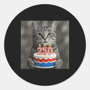 Adesivo Bolo de Aniversário de 250 Anos do Gato Bandeira 1