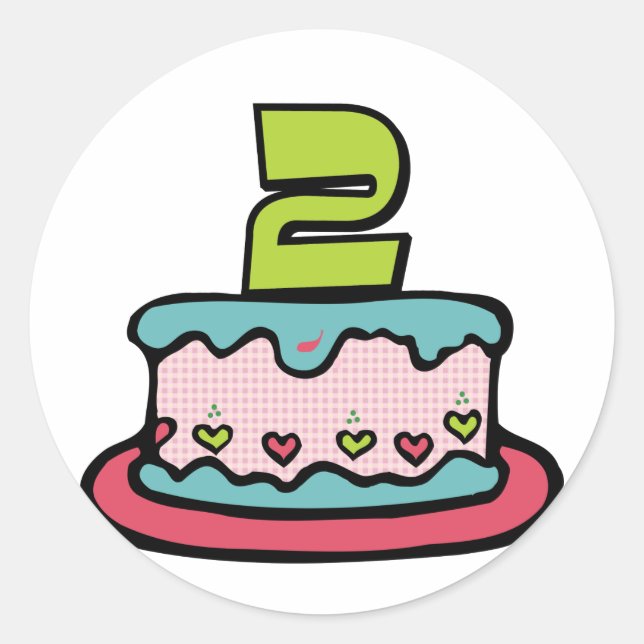 Adesivo Bolo de aniversário de 2 anos (Frente)
