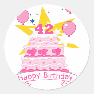 Adesivo Bolo de aniversário de 42 anos
