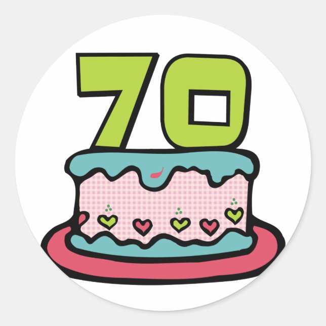 Adesivo Bolo de aniversário de 70 anos (Frente)