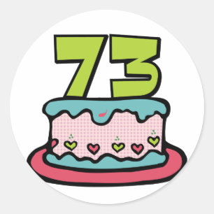 Adesivo Bolo de aniversário de 73 anos