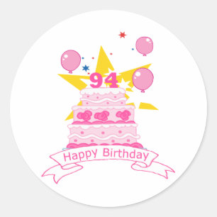Adesivo Bolo de aniversário de 94 anos