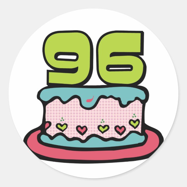 Adesivo Bolo de aniversário de 96 anos (Frente)