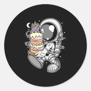 Adesivo Bolo de Aniversário de Astronauta