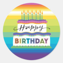 Bolo De Aniversário De Cor Brilhante Com Velas