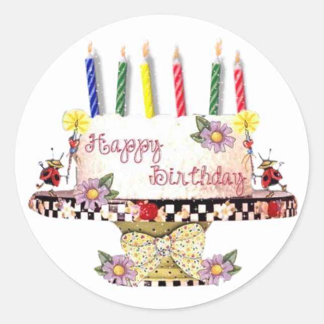 Adesivo Bolo de Aniversário Feliz (Frente)