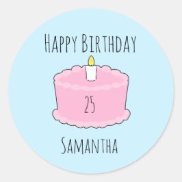 Adesivo Bolo de aniversário Rosa