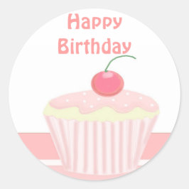 Adesivo Bolo de Aniversário Rosa