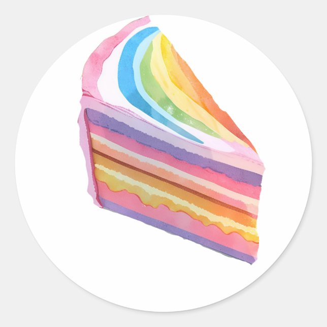 Adesivo Bolo de arco-íris feliz (Frente)