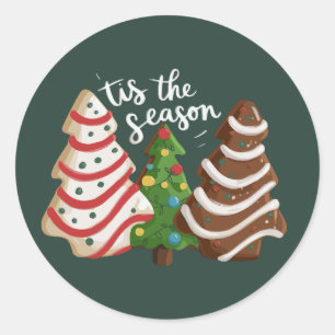 Adesivo Bolo de Árvore de Natal É a Temporada Férias de Na