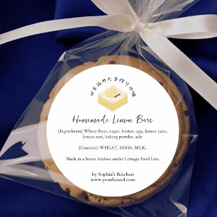 Adesivo Bolo de Barra de Limão Aquarela Produto Ingredient