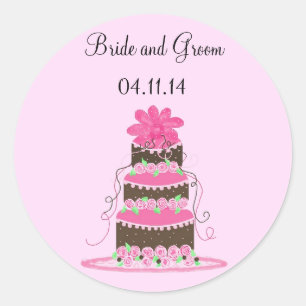 Adesivo Bolo de Casamento de Designer Salve a Data