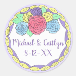 Adesivo Bolo de Casamento de Rosas Florais