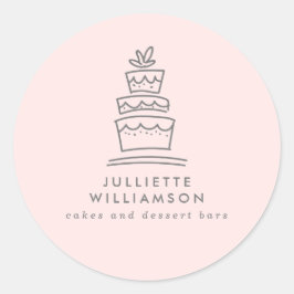 Adesivo Bolo de Casamento Desenhado à Mão Aquarela