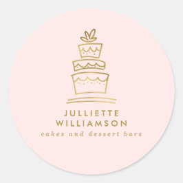 Adesivo Bolo de Casamento Desenhado à Mão Aquarela