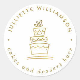 Adesivo Bolo de Casamento Dourado e Branco