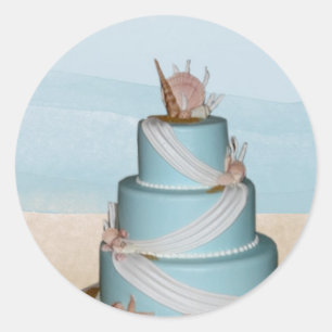 Adesivo Bolo de casamento elegante de Shell do mar