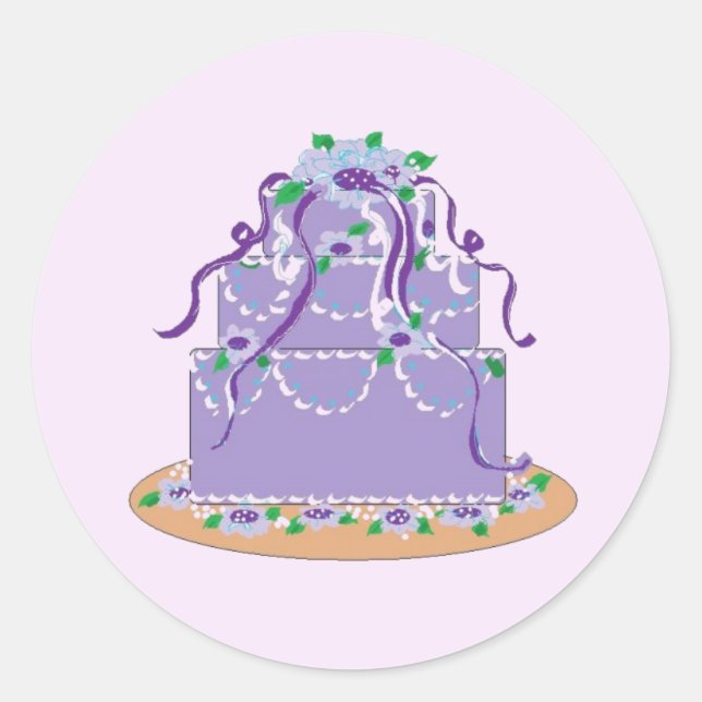 Adesivo Bolo de Casamento Roxo (Frente)