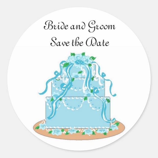 Adesivo Bolo de Casamento Salve a Data (Frente)
