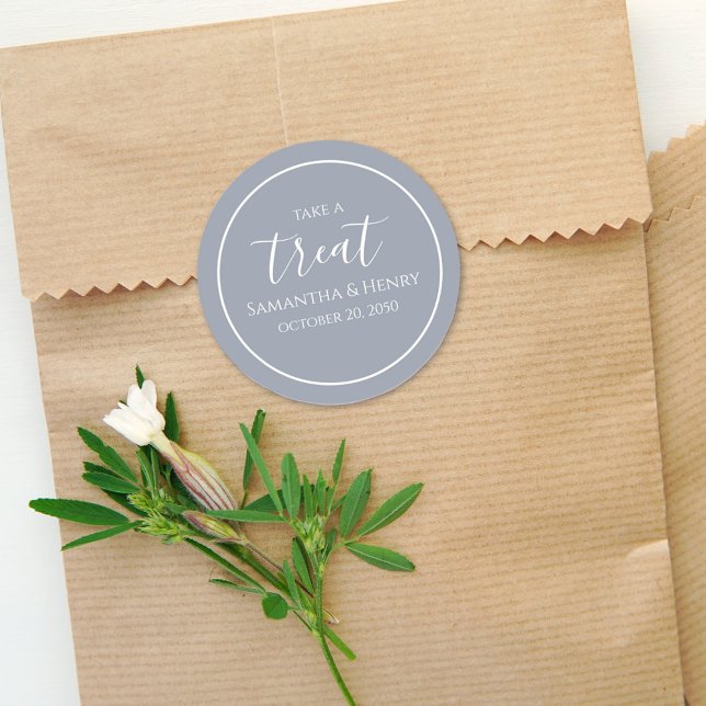 Adesivo Bolo de Casamento Simples em Tom de Azul Poeira co (Criador carregado)