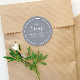 Adesivo Bolo de Casamento Simples em Tom de Azul Poeirado 