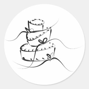 Adesivo Bolo de casamento topsy turvy