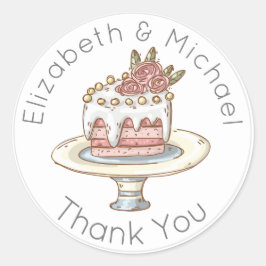 Adesivo Bolo de Casamento Whimsical Obrigado Pelos Sticker