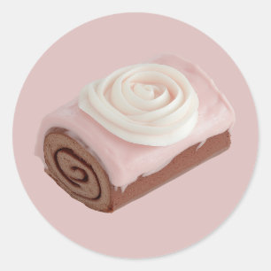 Adesivo Bolo de chocolate com Glacé rosa