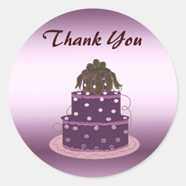 Adesivo Bolo de Gratidão Roxo Moderno (Frente)