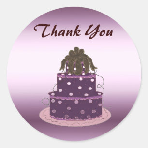 Adesivo Bolo de Gratidão Roxo Moderno