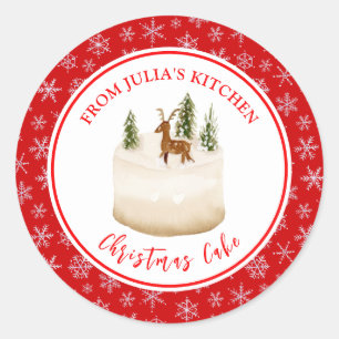 Adesivo Bolo de Natal de Confeitaria de Férias