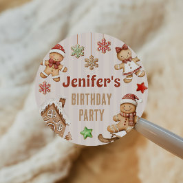 Adesivo Bolo de Natal Gingerbread Aniversário