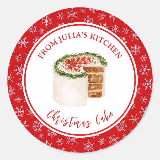 Adesivo Bolo de Natal para Confeitaria de Fim de Ano (Frente)