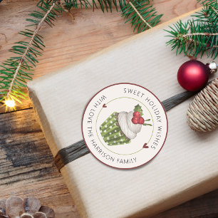 Adesivo Bolo de Natal Personalizado Desejos de Férias