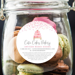 Adesivo Bolo de padaria Blush Pink Sprinkles Soberana Lega