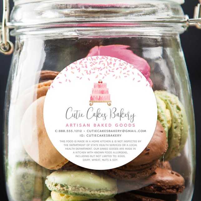 Adesivo Bolo de padaria Blush Pink Sprinkles Soberana Lega (Criador carregado)