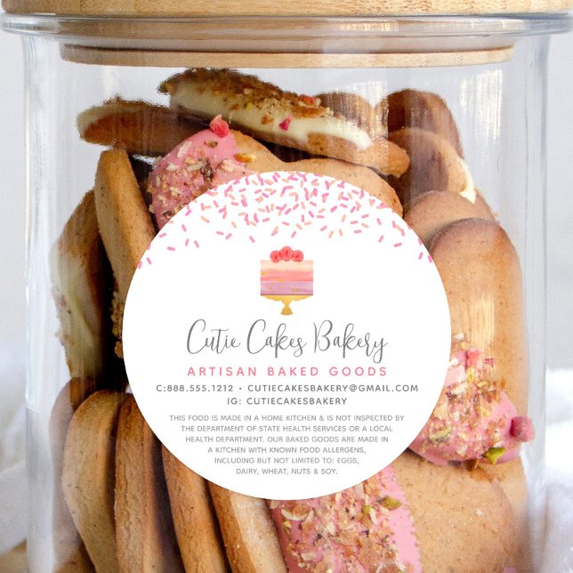 Adesivo Bolo-de-padaria Rosa Ombre Sprinkles Dessert Legal (Criador carregado)