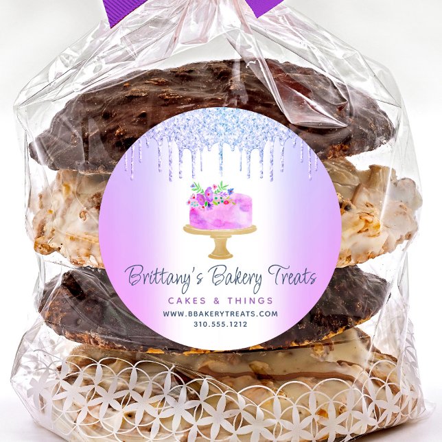 Adesivo Bolo-de-padaria-roxo esfrega-de-pastelaria (Criador carregado)