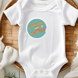 Adesivo Bolo de Primeiro Aniversário Boho Bebê Doze Meses