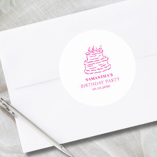 Adesivo Bolo-de-rabo-de-mão rosa