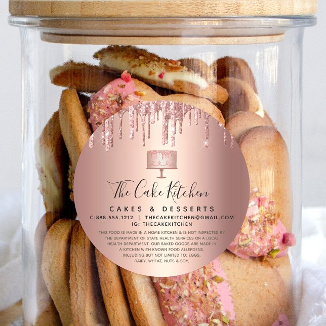 Adesivo Bolo de Rosa de Bolo Dourado de Cobre (Criador carregado)