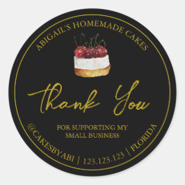 Adesivo Bolo de Sobremesa Simples - Homemade Obrigado