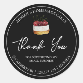 Adesivo Bolo de Sobremesa Simples - Homemade Obrigado
