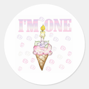Adesivo Bolo do cone do sorvete eu sou um