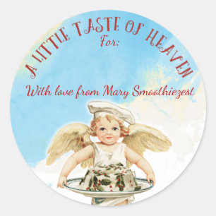 Adesivo Bolo do Natal do cozinheiro chefe do anjo da