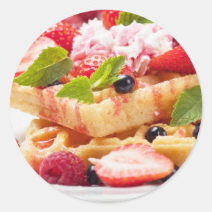 Adesivo Bolo do Waffle com fruta de baga fresca